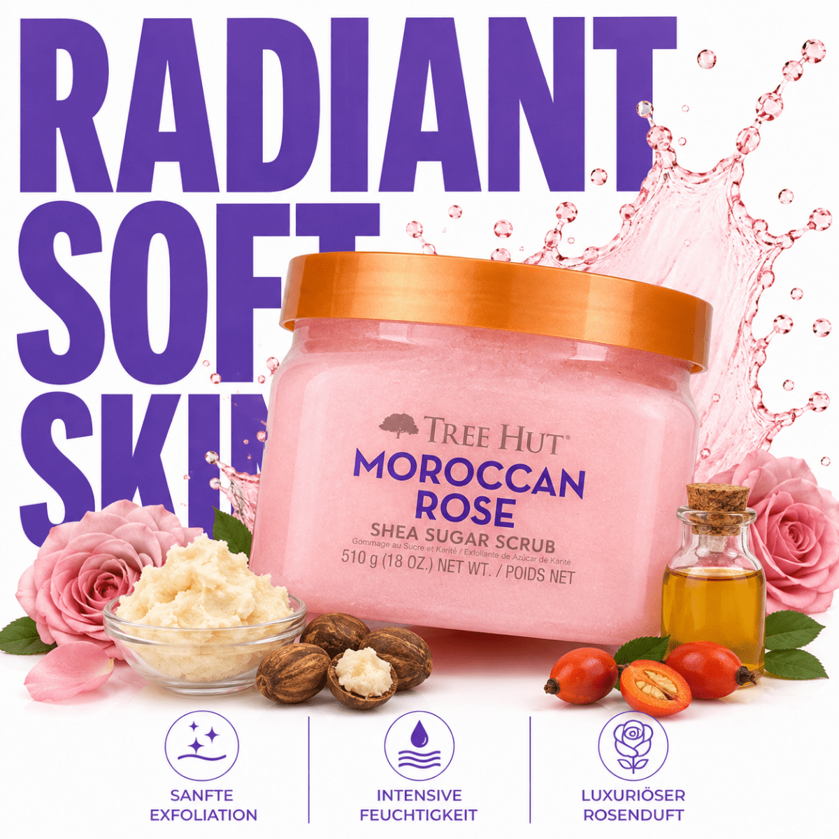 Tree Hut Moroccan Rose Shea Sugar Scrub - Meerapa Deutschland