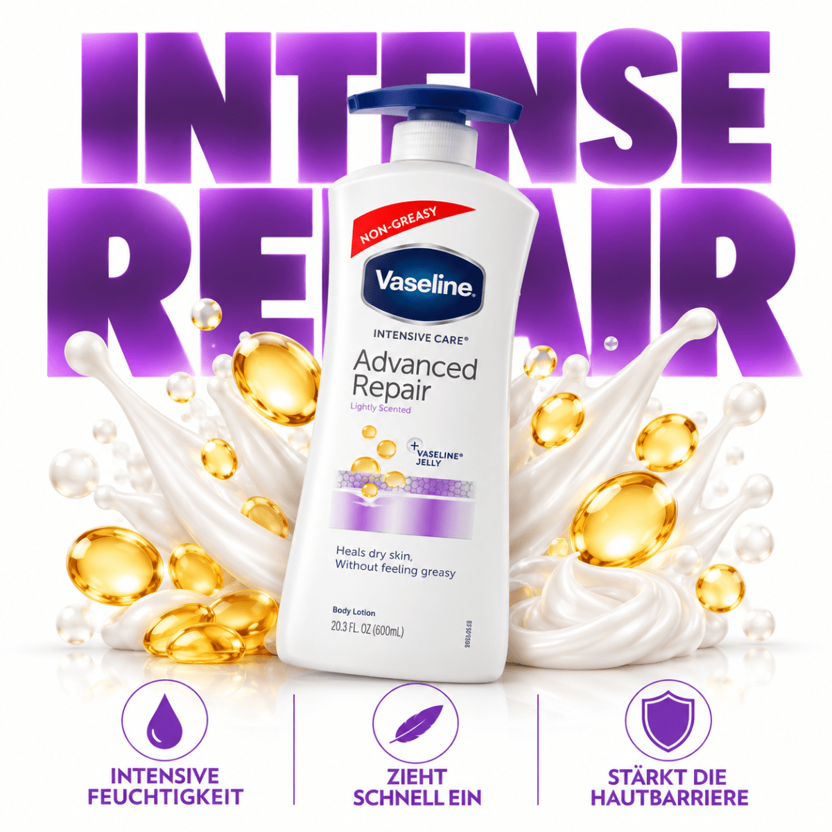 Vaseline® Intensive Care Advanced Repair Unscented Lotion - 600 ml - Meerapa Deutschland