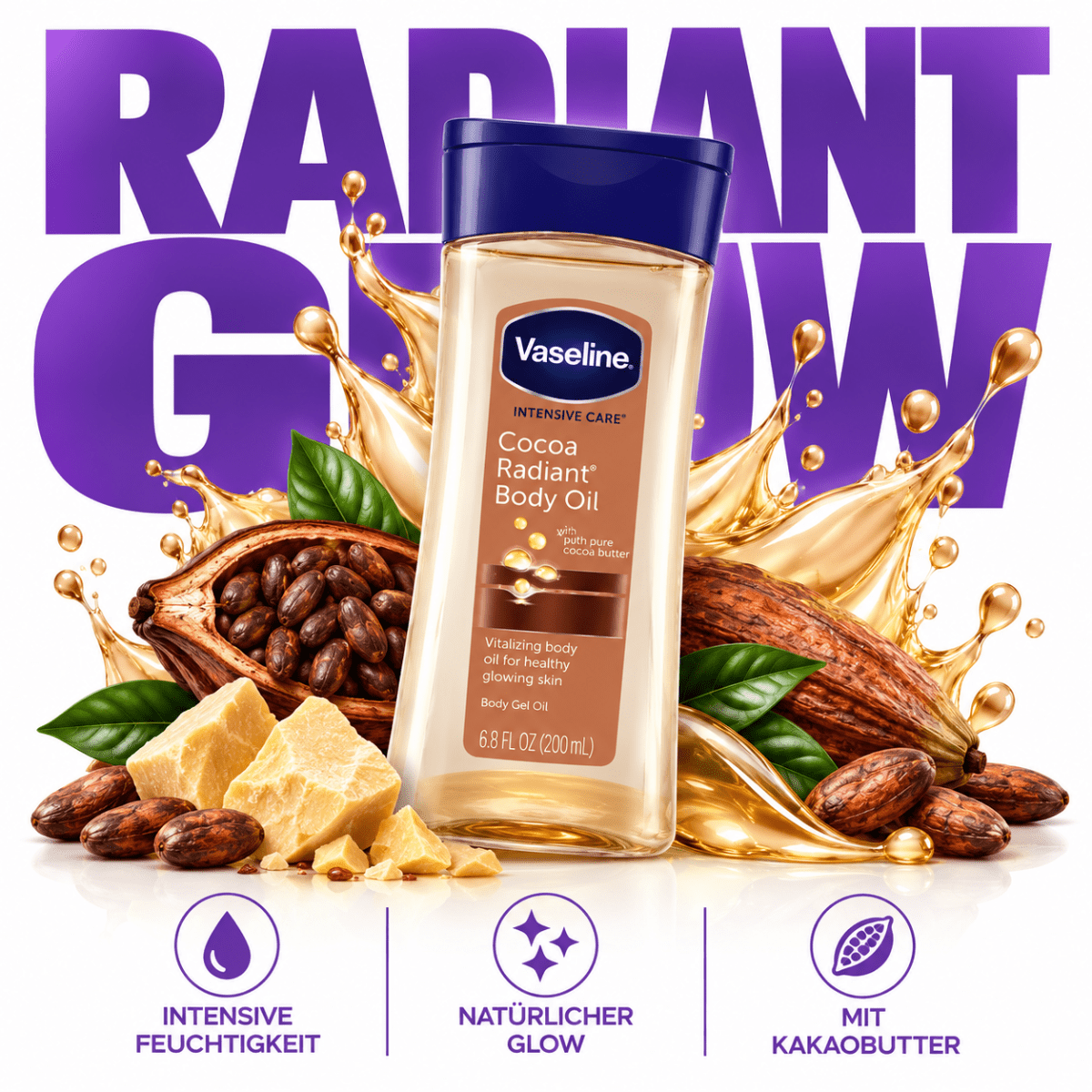 Vaseline Intensive Care Cocoa Radiant Body Oil - Meerapa Deutschland