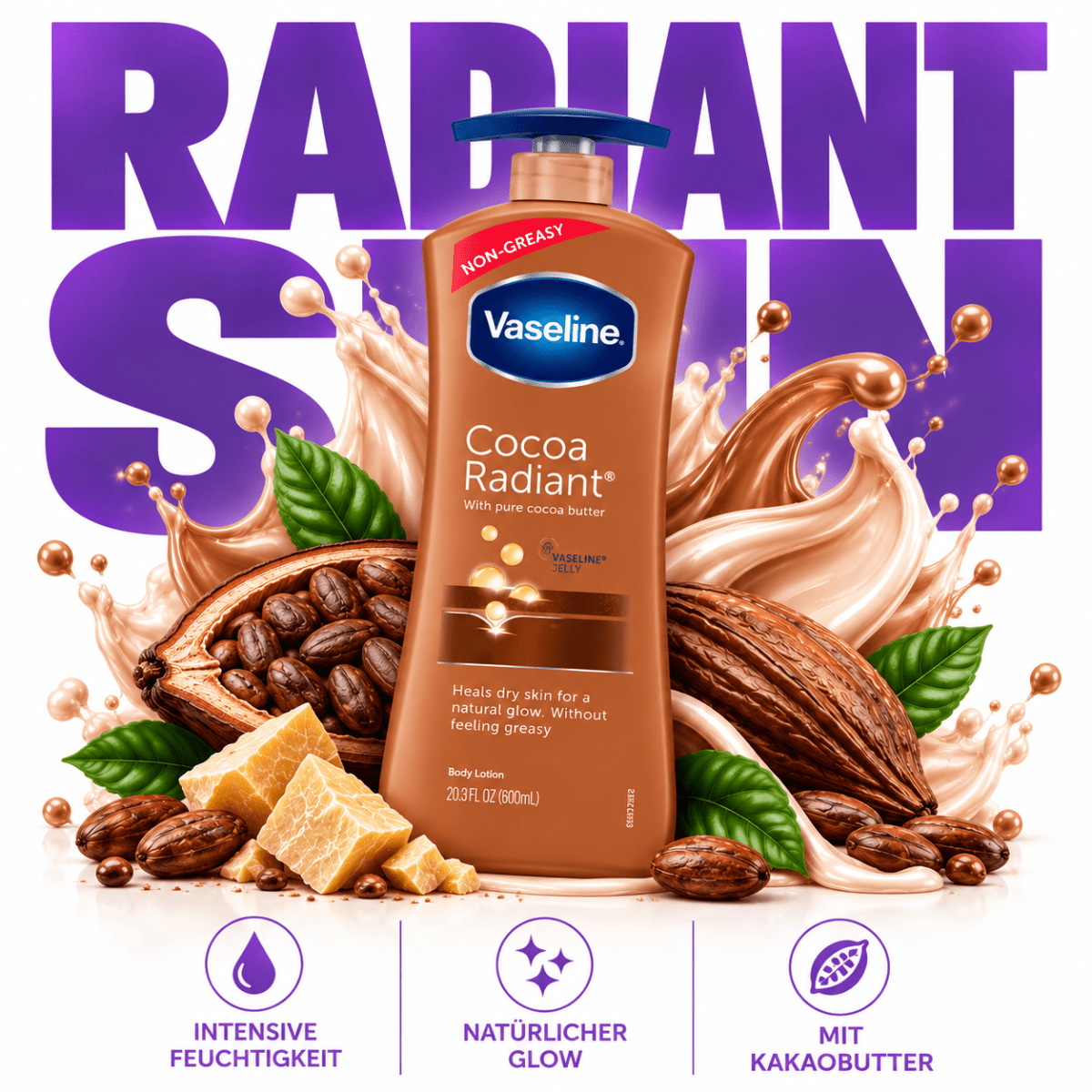 Vaseline® Intensive Care Cocoa Radiant Lotion - 600 ml - Meerapa Deutschland