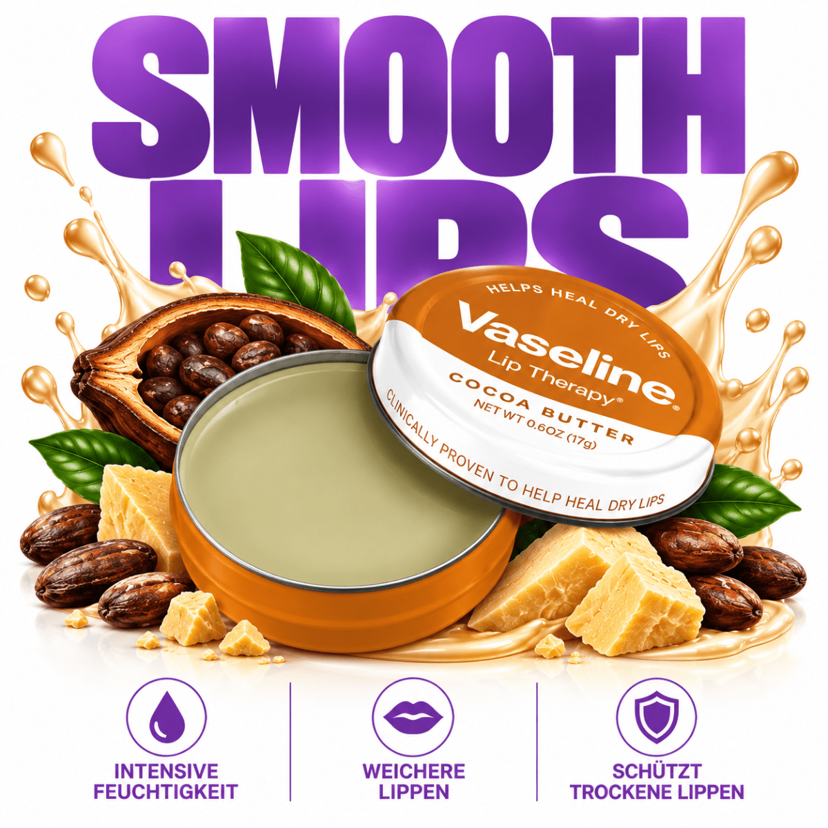 Vaseline® Lip Therapy Cocoa Butter Tin - Meerapa Deutschland