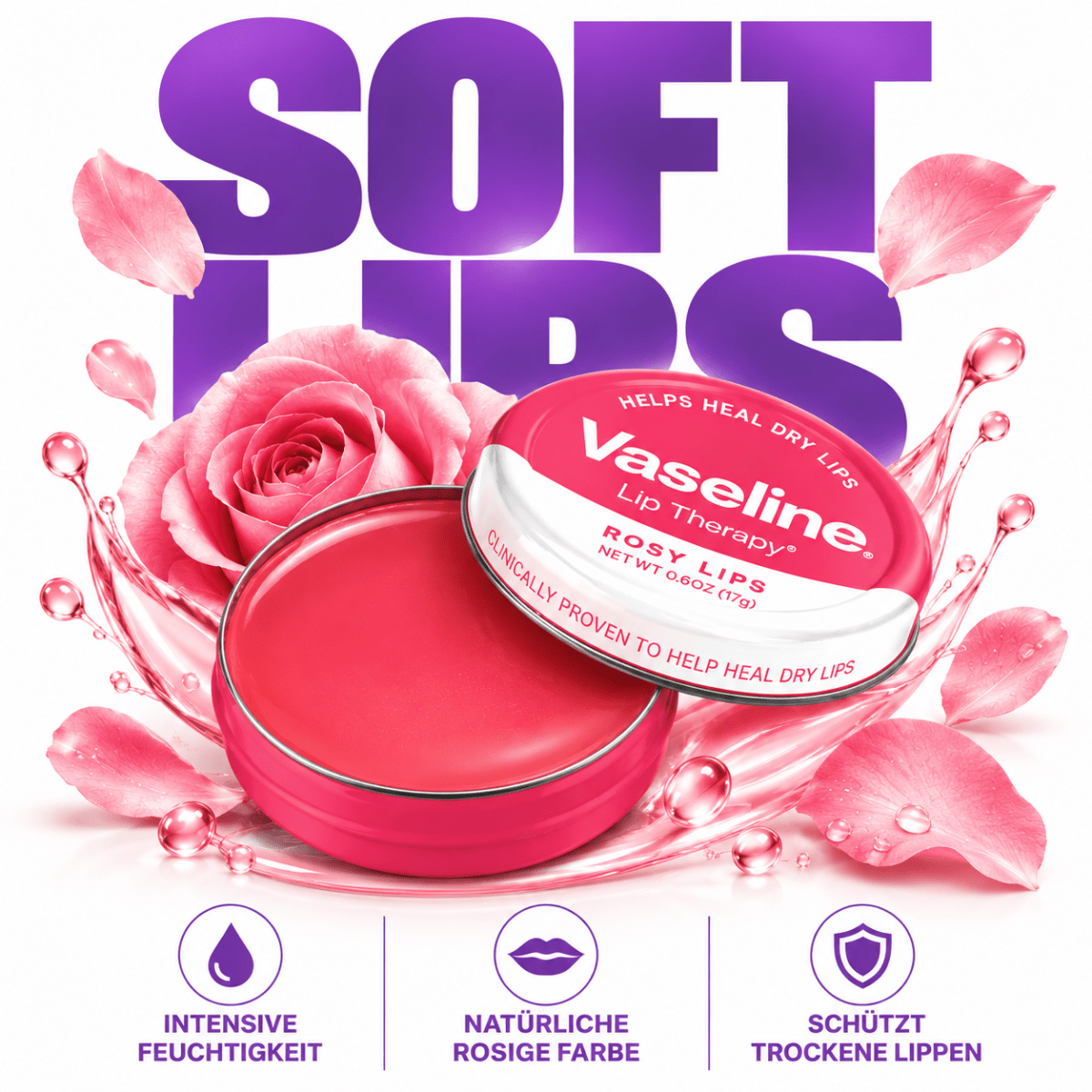Vaseline® Lip Therapy Rosy Lips Tin - Meerapa Deutschland